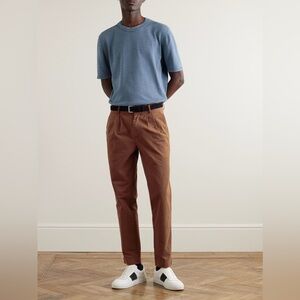 MR P. Carmel Tapered Garment-Dyed Pleated Cotton-Twill Trousers